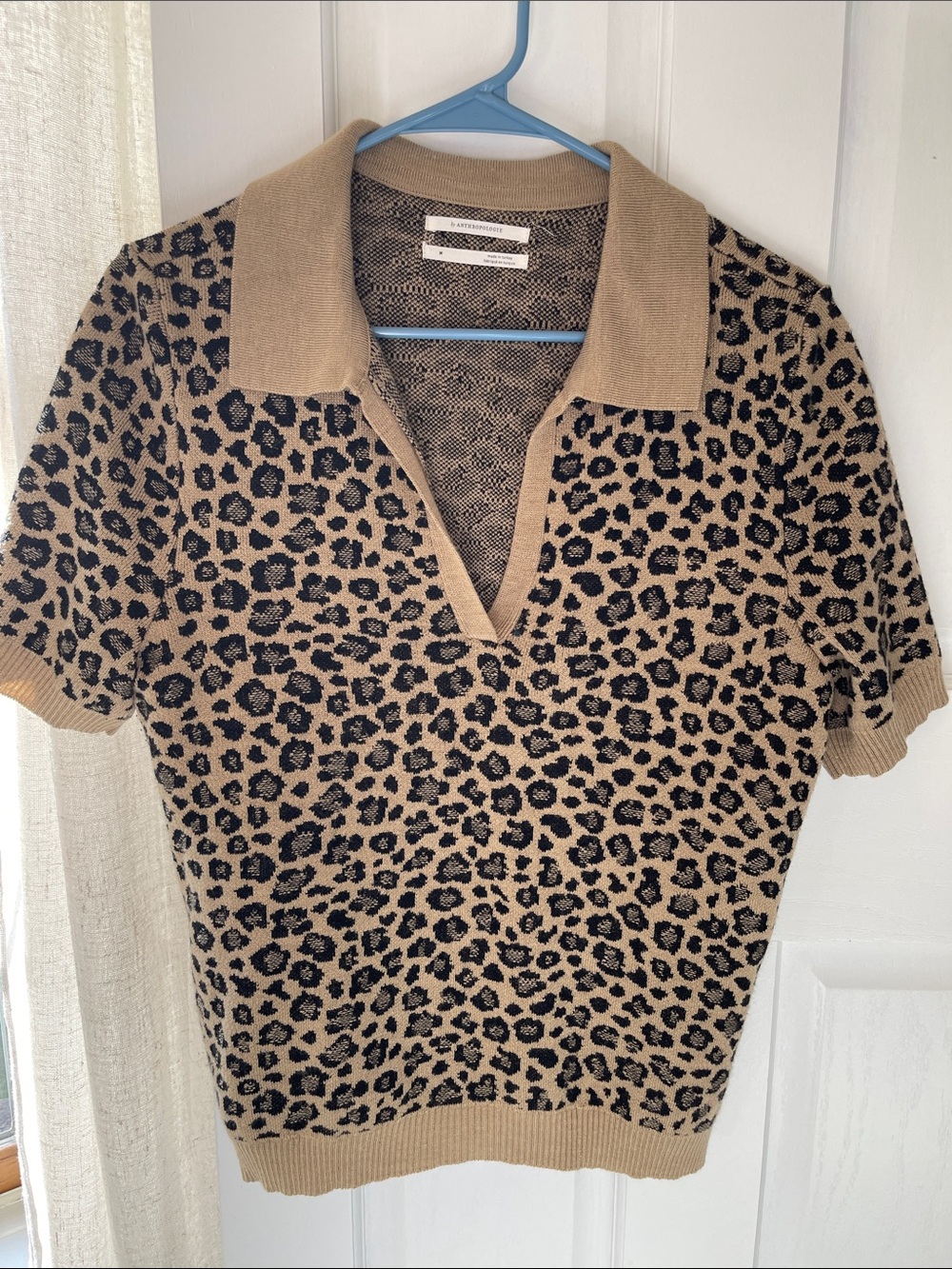 Anthropologie Short-Sleeve Leopard